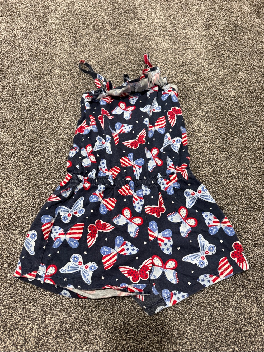 Medium (7/8) The Children’s Place Navy Butterfly Patriotic Romper